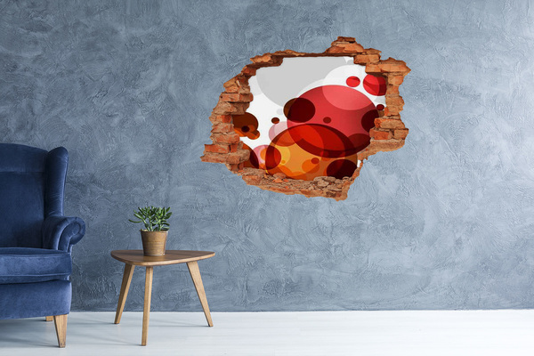 Adesivo con buco sbrecciato Bolle colorate in un buco nel muro