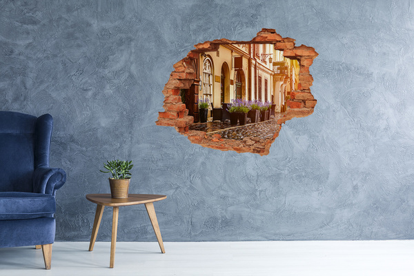 Adesivo effetto buco nel muro Un angolo incantevole con la lavanda