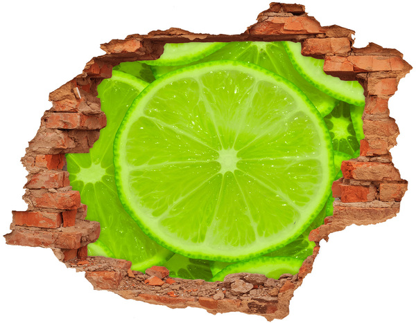 Adesivo effetto buco nel muro Lime succoso nel cemento