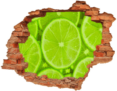 Adesivo con buco sbrecciato Lime succoso in un buco nel muro