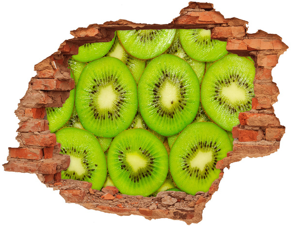 Adesivo effetto buco nel muro Pezzi di kiwi nel muro
