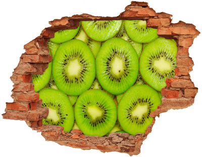 Adesivo effetto buco nel muro Pezzi di kiwi nel muro