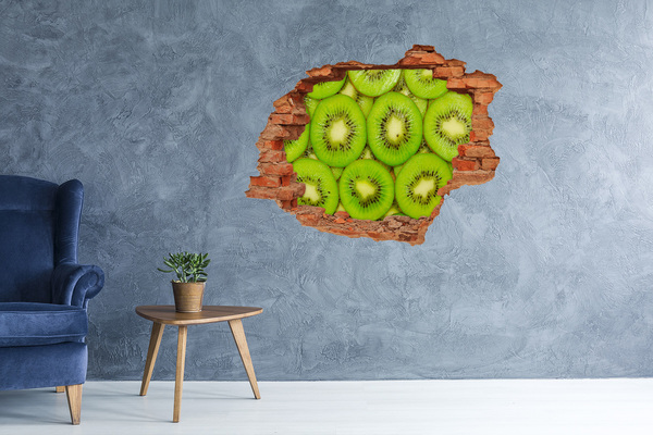 Adesivo effetto buco nel muro Pezzi di kiwi nel muro