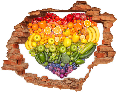 Adesivo effetto buco nel muro Un paradiso fruttato e nascosto