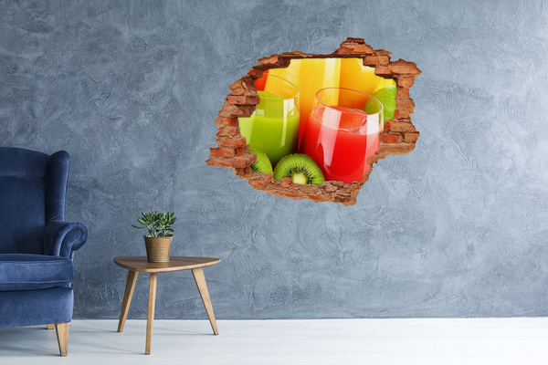 Adesivo murale buco 3D Cocktail rinfrescanti ai tropici