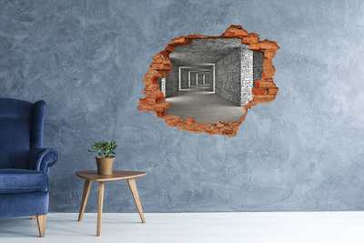 Adesivo effetto buco nel muro Un muro in rovina che si affaccia su uno spazio vuoto