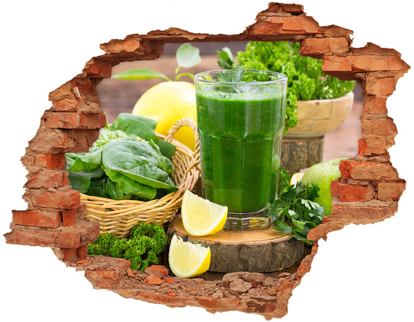 Adesivo con buco sbrecciato Cocktail verde in un ambiente naturale