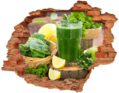 Adesivo con buco sbrecciato Cocktail verde in un ambiente naturale