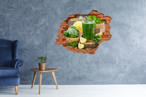 Adesivo con buco sbrecciato Cocktail verde in un ambiente naturale