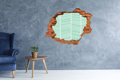 Adesivo effetto buco nel muro Parete verde in stile scandinavo