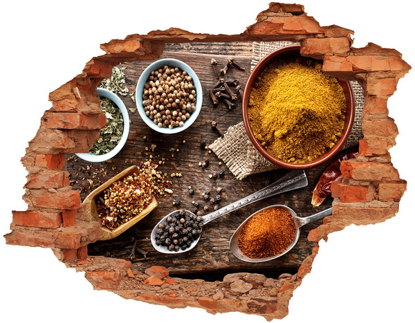 Adesivo con buco sbrecciato Spezie da cucina