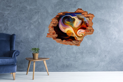 Adesivo murale buco 3D Paesaggio astratto dai colori vivaci