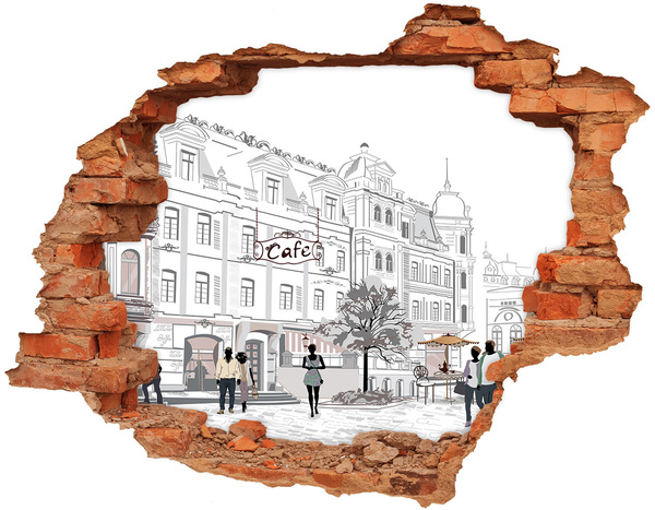 Adesivo con buco sbrecciato Caffè in stile europeo