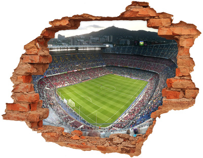 Adesivo murale buco 3D Stadio di calcio in azione