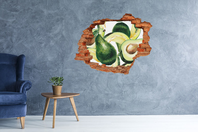 Adesivo murale buco 3D Un paradiso di frutta dietro le mura