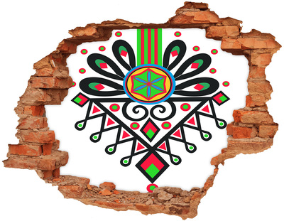 Adesivo murale buco 3D Motivo popolare colorato