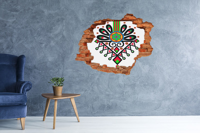 Adesivo murale buco 3D Motivo popolare colorato