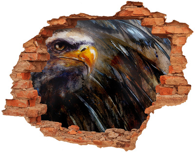 Adesivo murale buco 3D Aquila in un muro in rovina