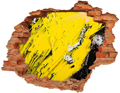 Adesivo murale buco 3D Buco d'oro nel cemento