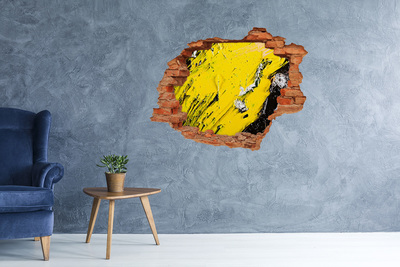 Adesivo murale buco 3D Buco d'oro nel cemento