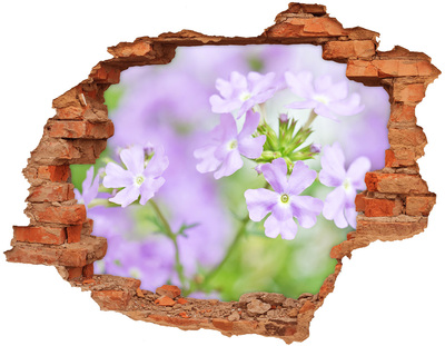 Adesivo con buco sbrecciato Un paradiso di fiori dietro il muro