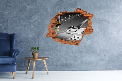 Adesivo con buco sbrecciato Buco musicale nel muro