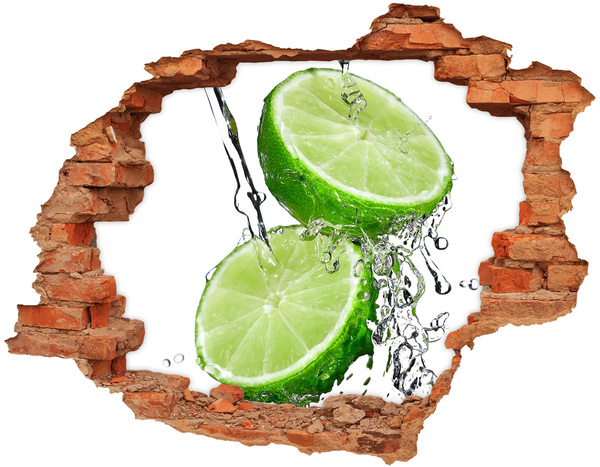 Adesivo con buco sbrecciato Lime rinfrescante in acqua