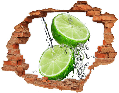 Adesivo con buco sbrecciato Lime rinfrescante in acqua