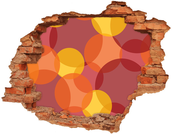 Adesivo con buco sbrecciato Cerchi colorati su uno sfondo di cemento