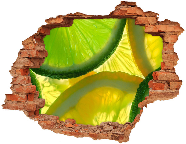 Adesivo effetto buco nel muro Green Lime in a Hole in the Wall