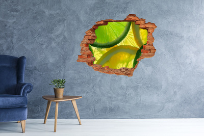 Adesivo effetto buco nel muro Green Lime in a Hole in the Wall