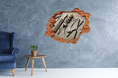 Adesivo murale buco 3D Laboratorio di acconciatura