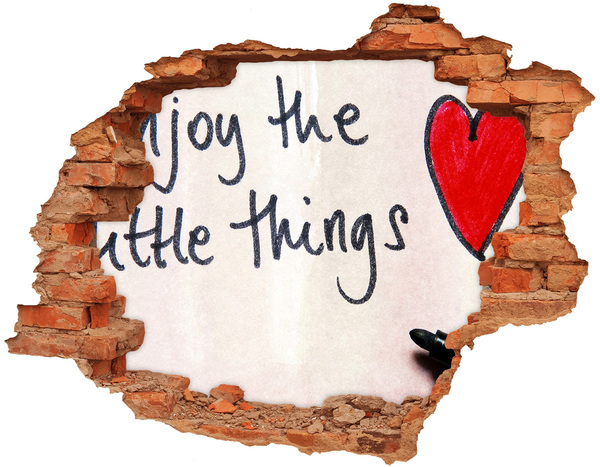 Adesivo effetto buco nel muro Un muro danneggiato con un'iscrizione