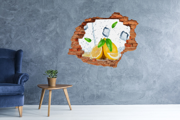 Adesivo murale buco 3D Rinfrescante al limone