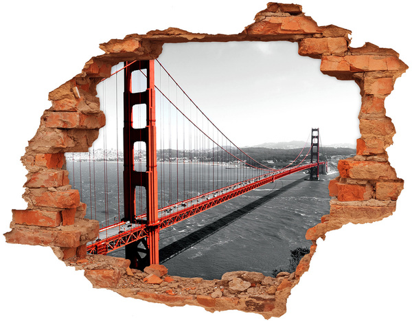 Adesivo effetto buco nel muro Ponte Golden Gate a San Francisco