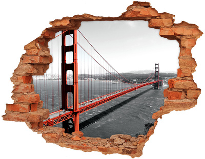 Adesivo effetto buco nel muro Ponte Golden Gate a San Francisco