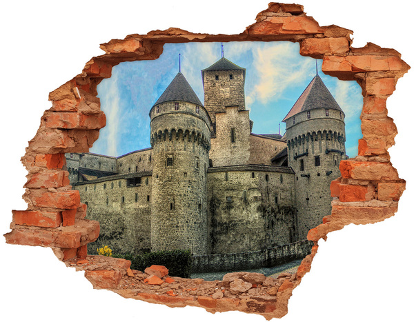 Adesivo murale buco 3D Un castello in rovina