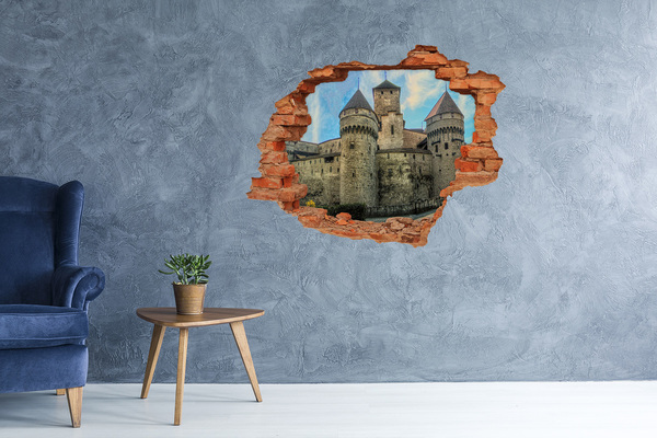 Adesivo murale buco 3D Un castello in rovina