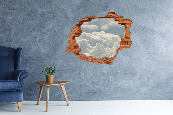 Adesivo murale buco 3D Cielo con nuvole