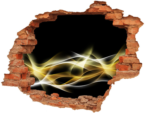 Adesivo con buco sbrecciato La crepa dorata nel muro