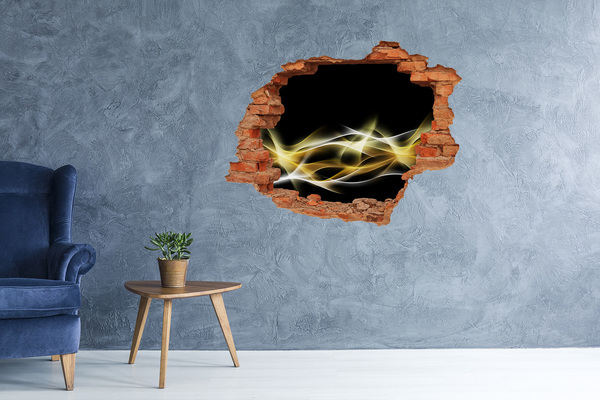 Adesivo con buco sbrecciato La crepa dorata nel muro