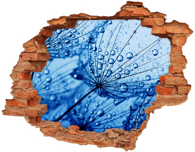 Adesivo effetto buco nel muro Gocce d'acqua su un fiore delicato