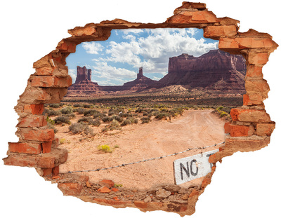 Adesivo murale buco 3D Vista della Monument Valley