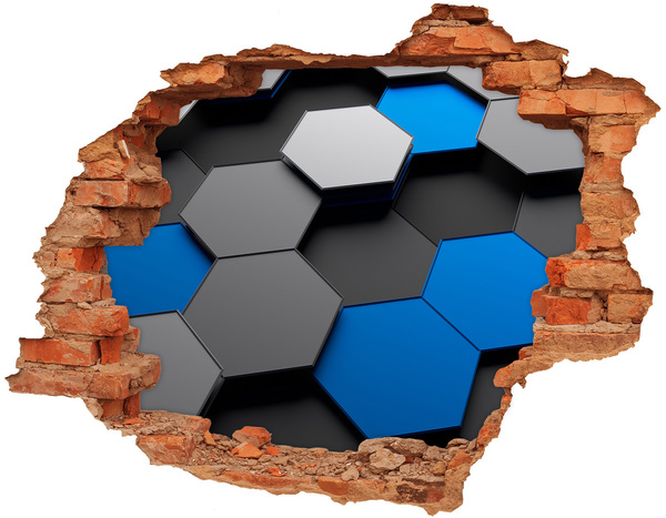 Adesivo effetto buco nel muro Esagoni moderni nella parete