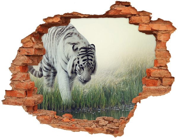 Adesivo murale buco 3D Tigre allo stato brado