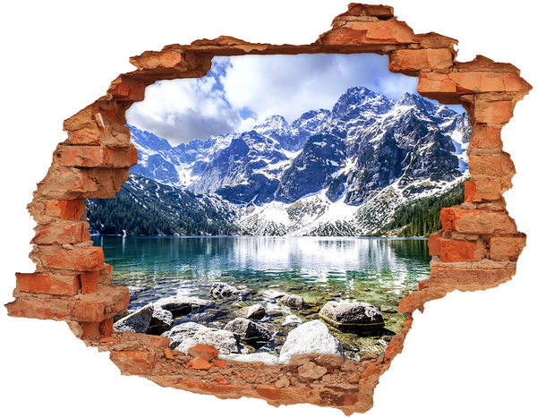 Adesivo effetto buco nel muro Paesaggio montano con lago