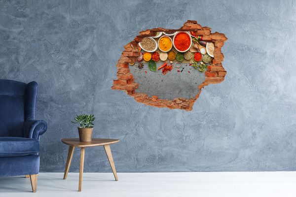 Adesivo murale buco 3D Una cucina piena di spezie