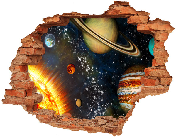 Adesivo murale buco 3D Esplosione cosmica