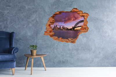 Adesivo murale buco 3D Vista di Sydney