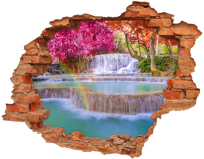 Adesivo murale buco 3D Cascate nel Giardino dell'Eden